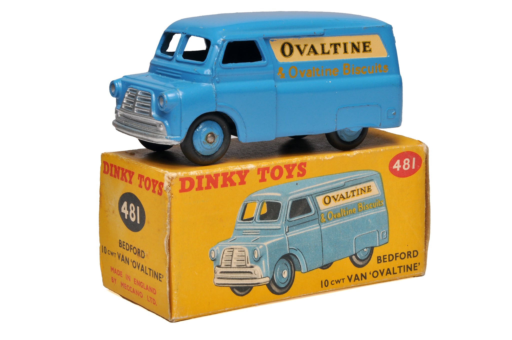 2 Dinky Toys: #481 Bedford 10cwt Van Ovaltine, VG in P Box with a