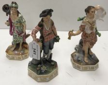 A set of three Royal Crown Derby bone china figures including Air (XXXV by H Wilson),