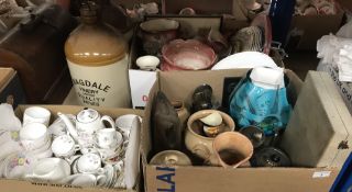 Three boxes of assorted china wares to include a 