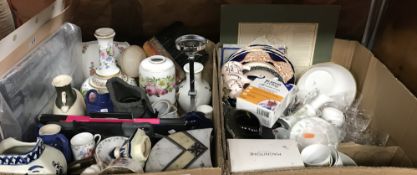 WITHDRAWN Two boxes of sundry china, glass,