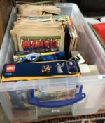 A box containing various comics to include various Marvel titles - Fantastic Four,