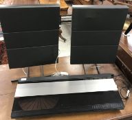 A pair of Bang & Olufsen Red Line 45 speakers and stands,