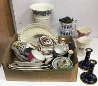 A collection of various English and Continental pottery and porcelain including a Wedgwood &