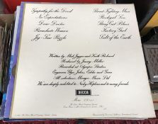 A collection of various LP records including THE BEATLES 