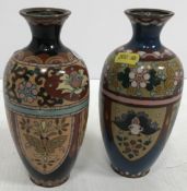 A matched pair of Chinese cloisonné vases with foliate,