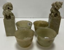 A collection of four Chinese pale green