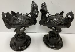 A pair of Qing dynasty figures of mandar