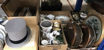 A collection of assorted decorative china, metalware,