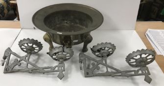 A brass Chinese style censor raised on h