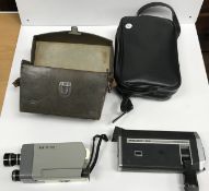 A Leitz Leicina cine camera with leather