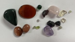 An assortment of various gemstones inclu