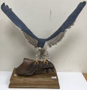 A matt glazed bone china figure of a fal