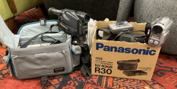 A Panasonic NV-R30 VHS-C movie camera an