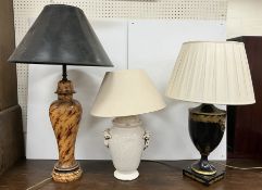 A modern Toleware style urn table lamp i