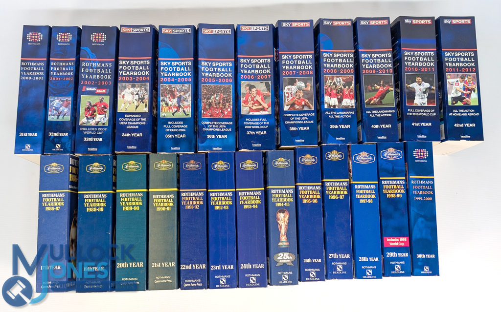 Rothman Football Year books 1986/87 then a complete run of 1988/89 to 2011/2012 in good clean