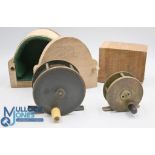 Turnbull, Princes Street, Edinburgh brass plate wind reel, 2 ½" spool, bone handle, constant