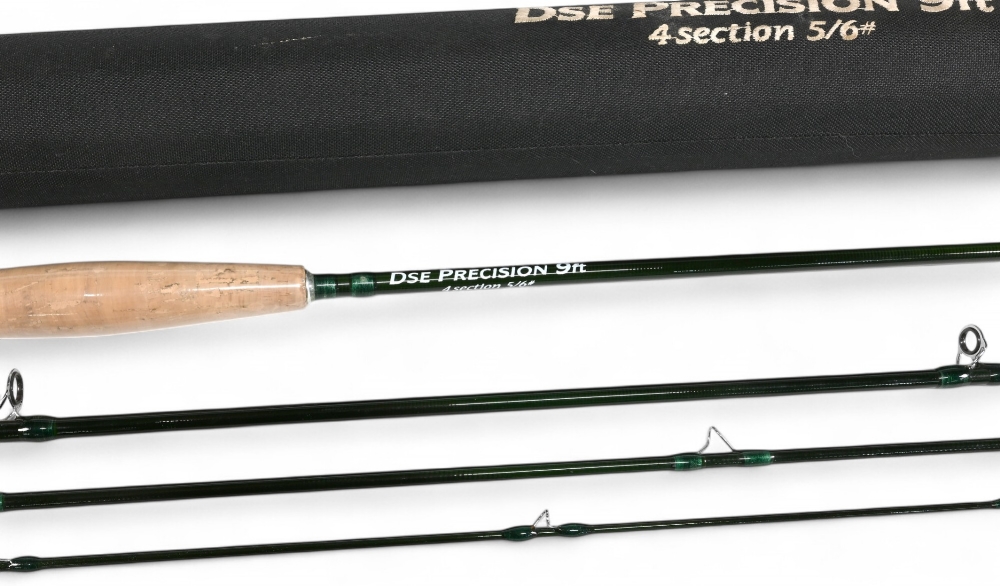 DSE Precision 9' 4 piece carbon travel fly rod, #5/6, plastic wrap cork handle, fly keeper ring, - Image 2 of 3