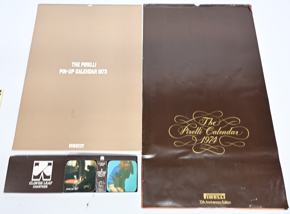 The Pirelli Pin-Up Calendar 1973 and 1974, 1973 risqué boxed Pirelli calendar 17"x24". This rare