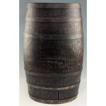 Period oval copper bound Oak Stick Umbrell Stand, with metal drip tray inside - size #26cm x 3cm3