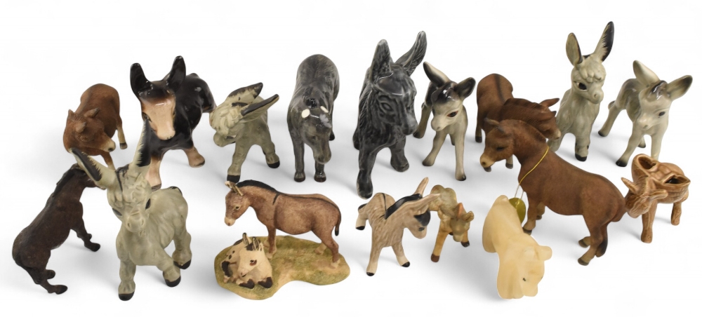Ceramic Donkey Collection various examples and sizes some by Coopercraft, and Leonardo (box)