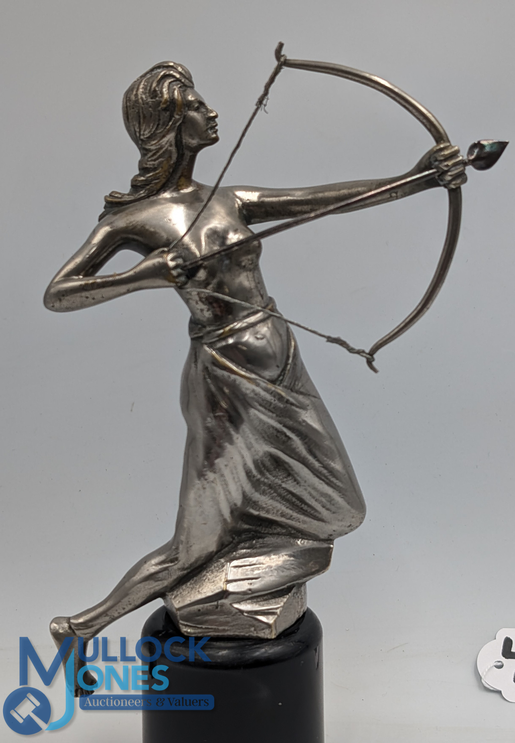 Scarce Diana 'The Huntress' Car Mascot by C Wenz c1910 - fully signed, nickel plated bronze