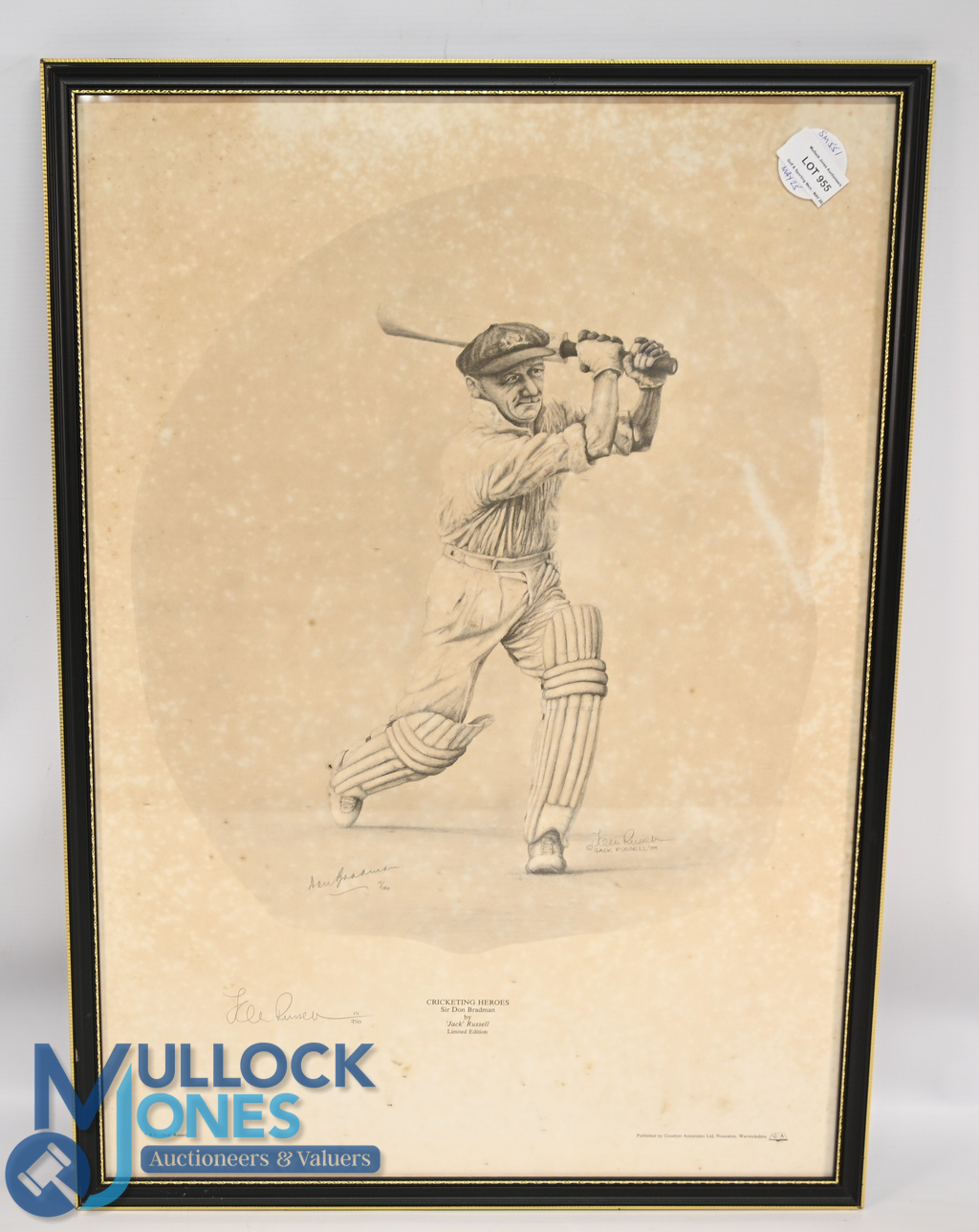 Cricket - Cricketing Heroes - Sir Don Bradman signed print - limited edition No.15/950 also signed - Image 2 of 2