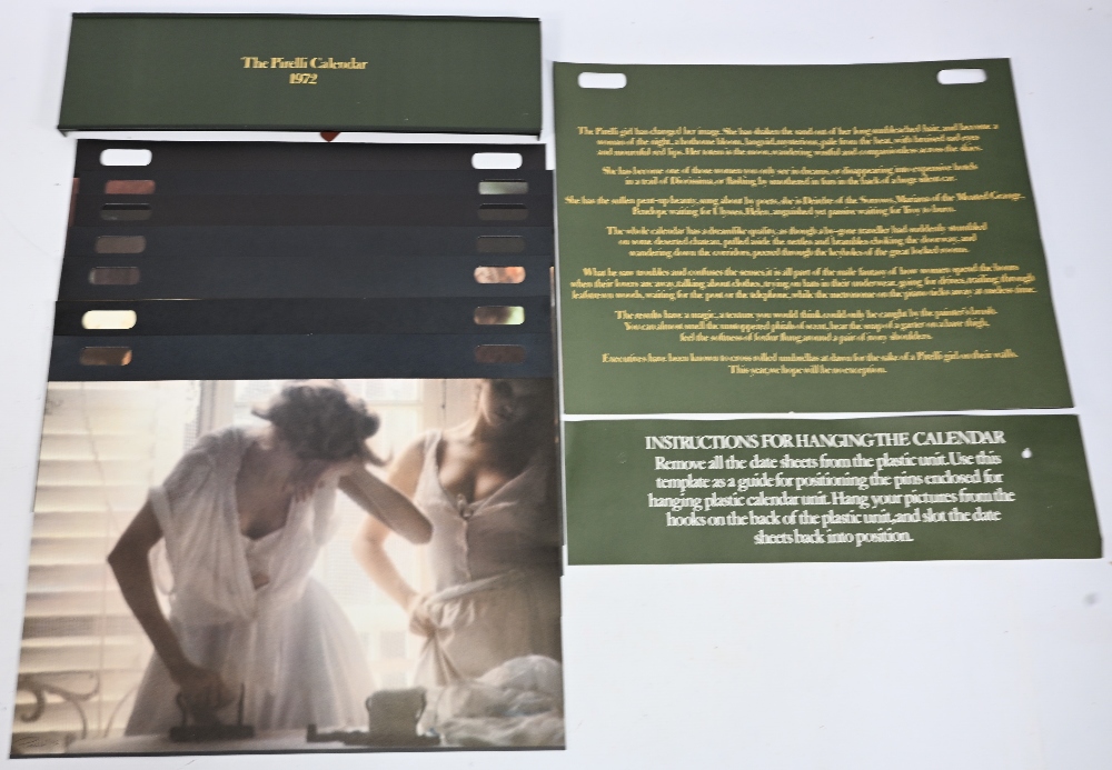 The 1972 Pirelli Calendar was the first to be photographed by a woman in original cardboard folder