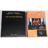 Star Trek Danbury Mint 22ct Gold Card Collection set of 48, missing 6 cards of the set, housed in