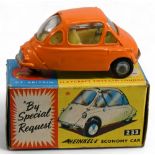 Vintage Corgi Toys 233 Heinkel Economy Bubble Car Boxed Die-Cast Orange Boxed