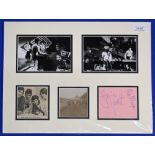 Autographed display rock group Small Faces, an English rock band from London, founded in 1965. The