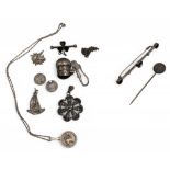 Silver Jewellery & Coins mixed lot, a bit better than scrap to include two threepence coins one