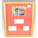 The Goodies Autographs: Graeme Garden, Bill Oddie, Tim Brooke-Taylor, on separate cards mounted