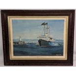 HMS Britania Royal Visit Victoria Harbour Print, signed by artist K Darling limited edition 138/