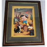 Disney Pinocchio 3D Image framed Print Picture, under glass size 64cm x 79cm