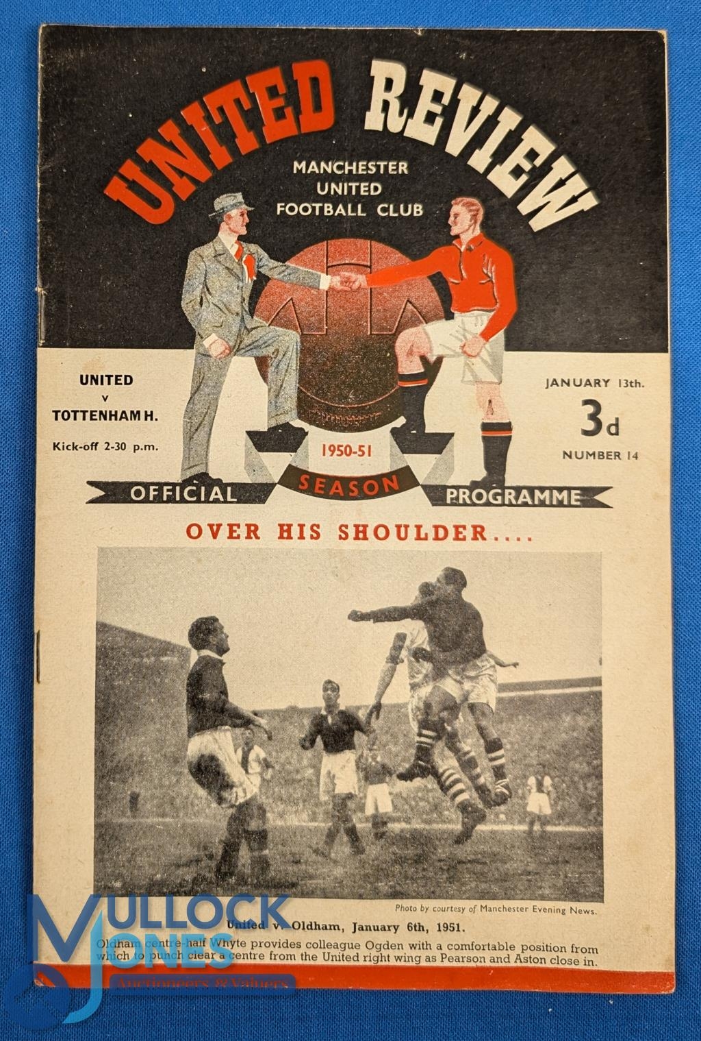 1950/51 Manchester Utd v Spurs (Champions) Div. 1 match programme 13 January 1951; slight crease,