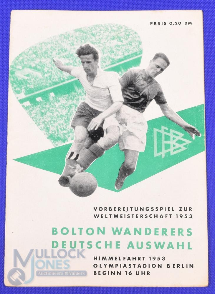 1953 Tour match to Germany; Germany 'B' team v Bolton Wanderers May 1953 at the Olympic Stadium