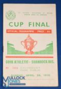 1956 FA of Ireland Cup final programme Cork Athletic v Shamrock Rovers at Dalymount Park, Dublin