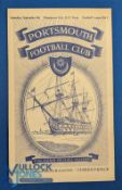 1952/53 Portsmouth v Manchester Utd Div. 1 match programme 6 September 1952; good. (1)