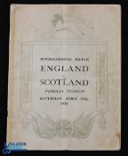 1924 England v Scotland Football Programme: 12th April missing front cover Sellotape to spine with
