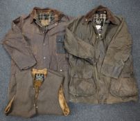 Vintage Barbour Wax Jacket Liner, a Barbor Border jacket size 42c 107cm, Barbour Solway zipper #