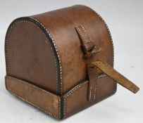 Chas Farlow & Co, 191 The Strand London, block leather 'D' reel case, 4