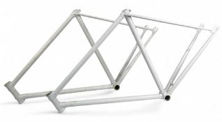 Bicycle Frames pair of primed grey track frames with track rear drop outs both 21-inch frames having