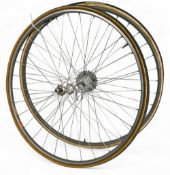 Pair of Tubes and Sprint Wheels having a Campagnolo 8 Speed Block, Hubs and Quick Release Wheel