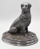 Silver hallmarked Dog by D Hughes Letter 'u' 1994 21 x 20cm (please note filled casting)
