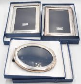 Hallmarked Silver Photo / Picture Frames by Carrs Silverware of Sheffield. Oval letter 'R' 1991 17 x