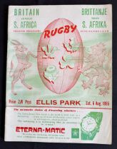 1955 British and I Lions in S Africa Test Rugby Programme: Much sought-after edition from the epic