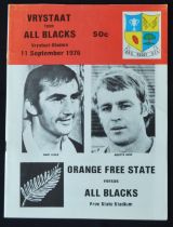 1976 in SA, OFS v NZ Rugby Programme: Crisp, clean, full Bloemfontein edition for the Free State’s