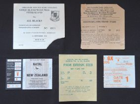 1976 in SA, Rugby Tickets v NZ All Blacks (5): Examples from the clashes with E Transvaal, Quagga/