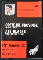1976 in SA, E Province v NZ Rugby Programme: Crisp, neat Port Elizabeth issue, VG