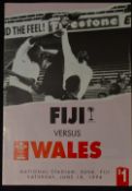 1994 Fiji v Wales Rugby Programme: Large format from Fiji. VG